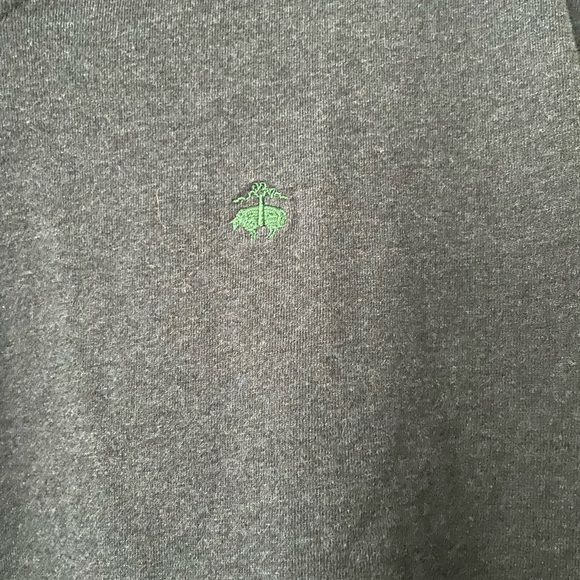 Brooks Brothers Heathered Navy V-Neck Cotton Top Large - Picture 2 of 4